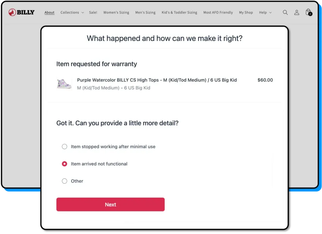 A screenshot of a webpage showing an error message with a price list.