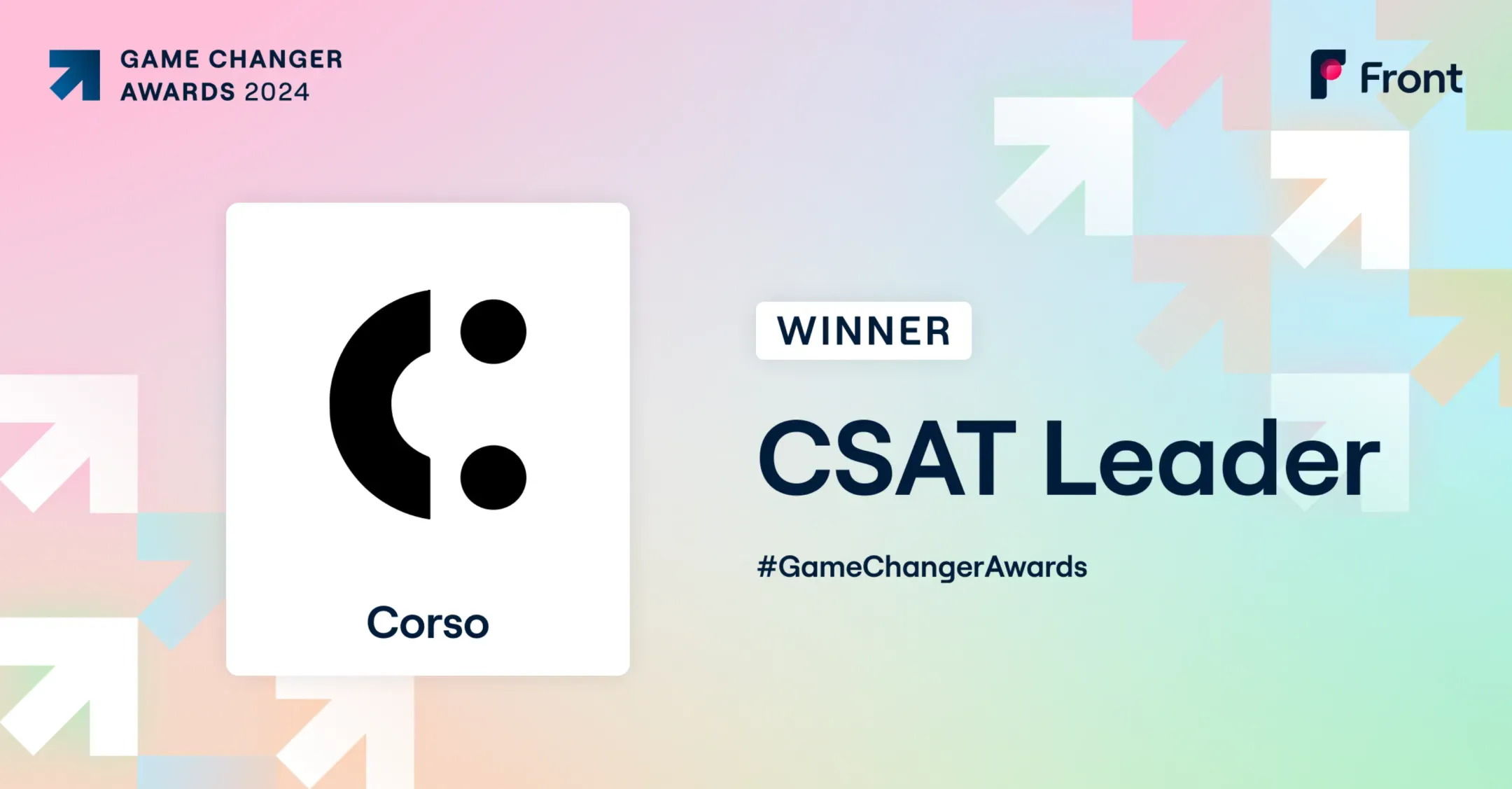 The award banner for the Front Game Changer Awards.