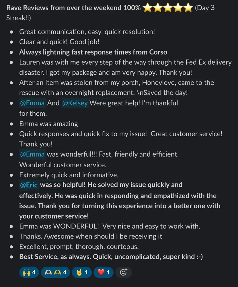 A screenshot of a review for an online business.