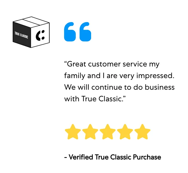 The quote on the image says "Great customer service and I am very impressed.