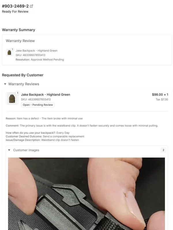 This is an image of a product warranty from S036-2.